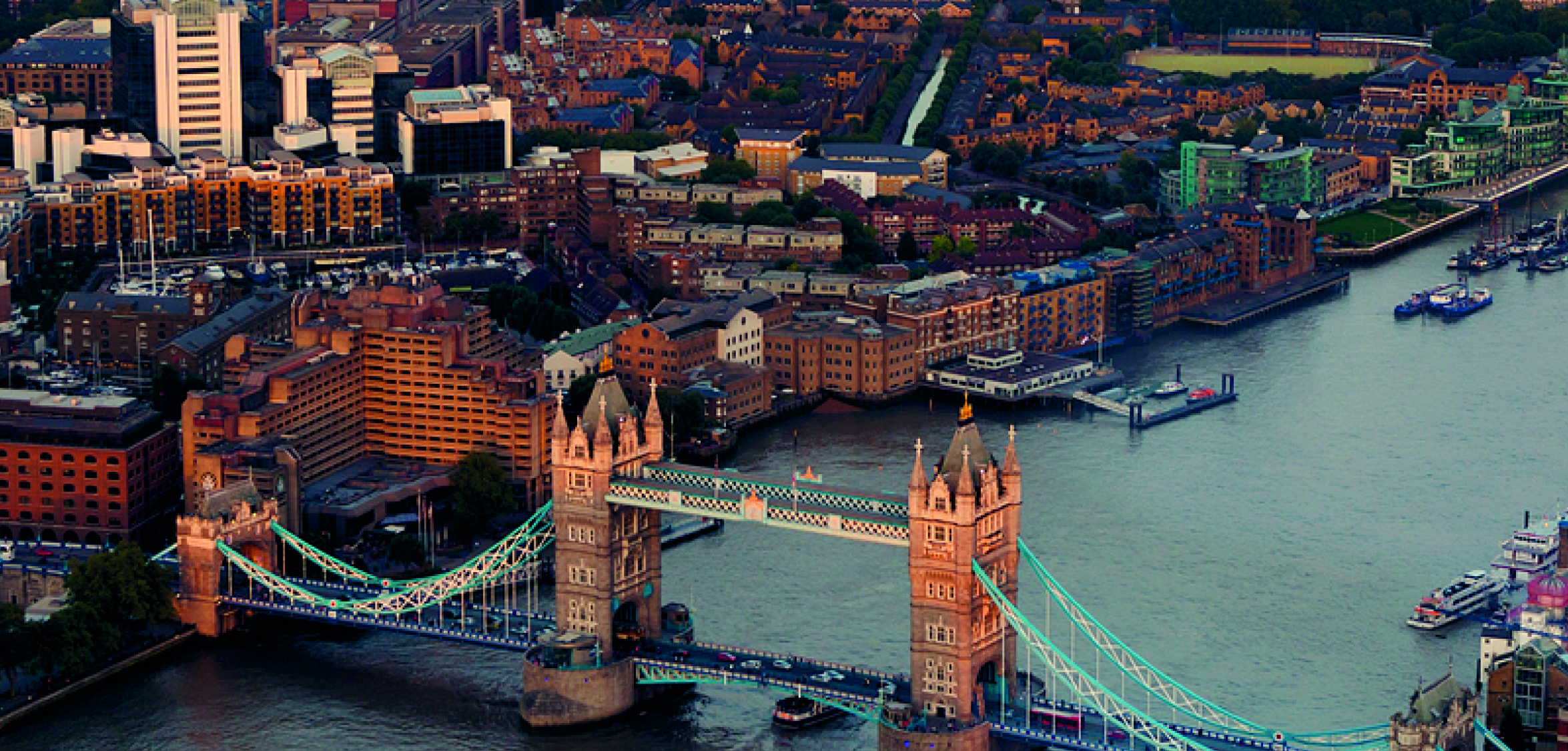 Arial view of London tower