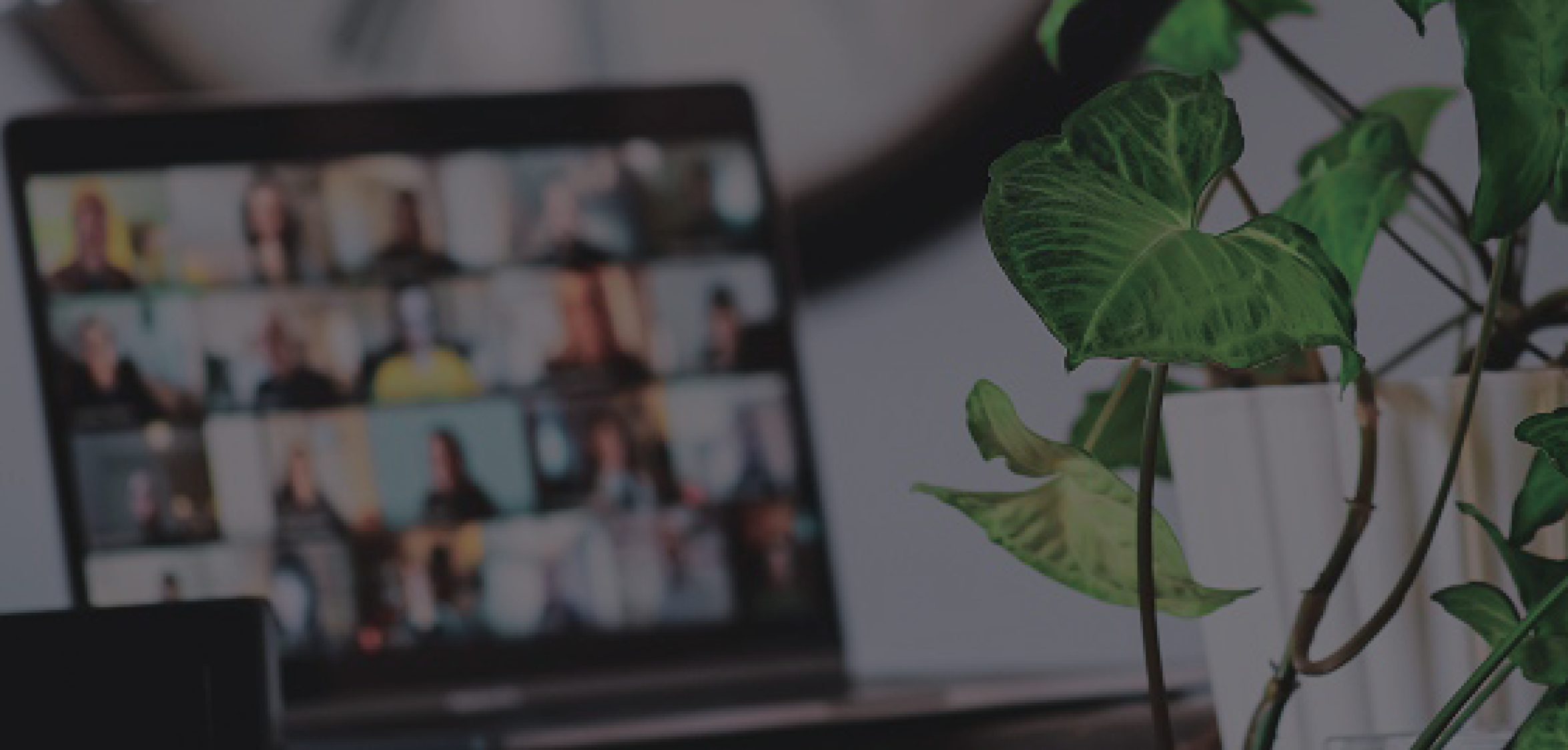 image of group call on laptop