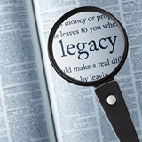 magnifying glass on word legacy