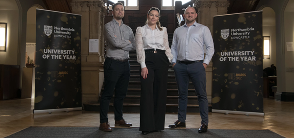 Jack Howey, Lucy Fisher, and Jason Oates – RLB employees and Northumbria alumni