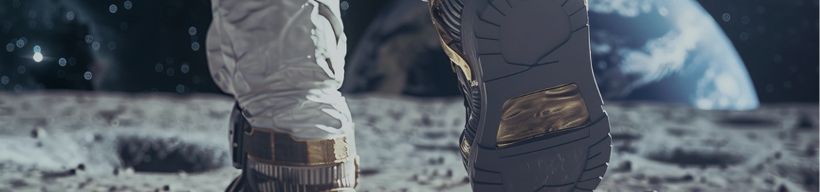 Astronaut walking on the moon