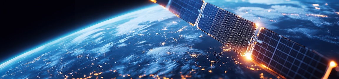 Solar array with Earth in background