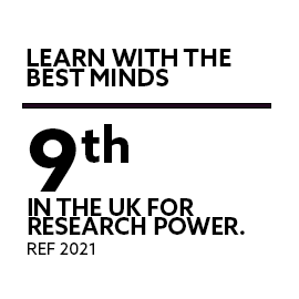 REF 2021 9th in the UK for Research Power