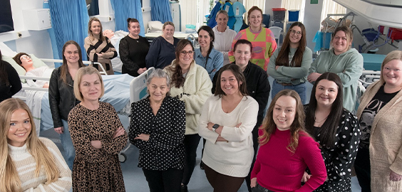 Northumbria staff standing in the clinical skills centre
