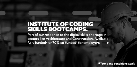 Institute of Coding. Skills Bootcamps. Discover more.