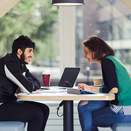 students talking