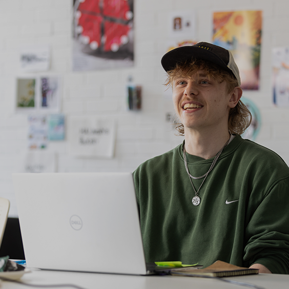 student on laptop