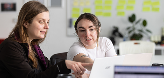 two students working on a project