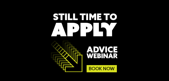 Still time to apply advice webinar, Book Now.