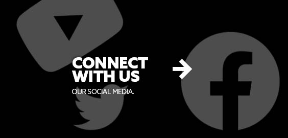 Social media icons on a black background with text embedded on image reading: Connect with Us - Our Social Media