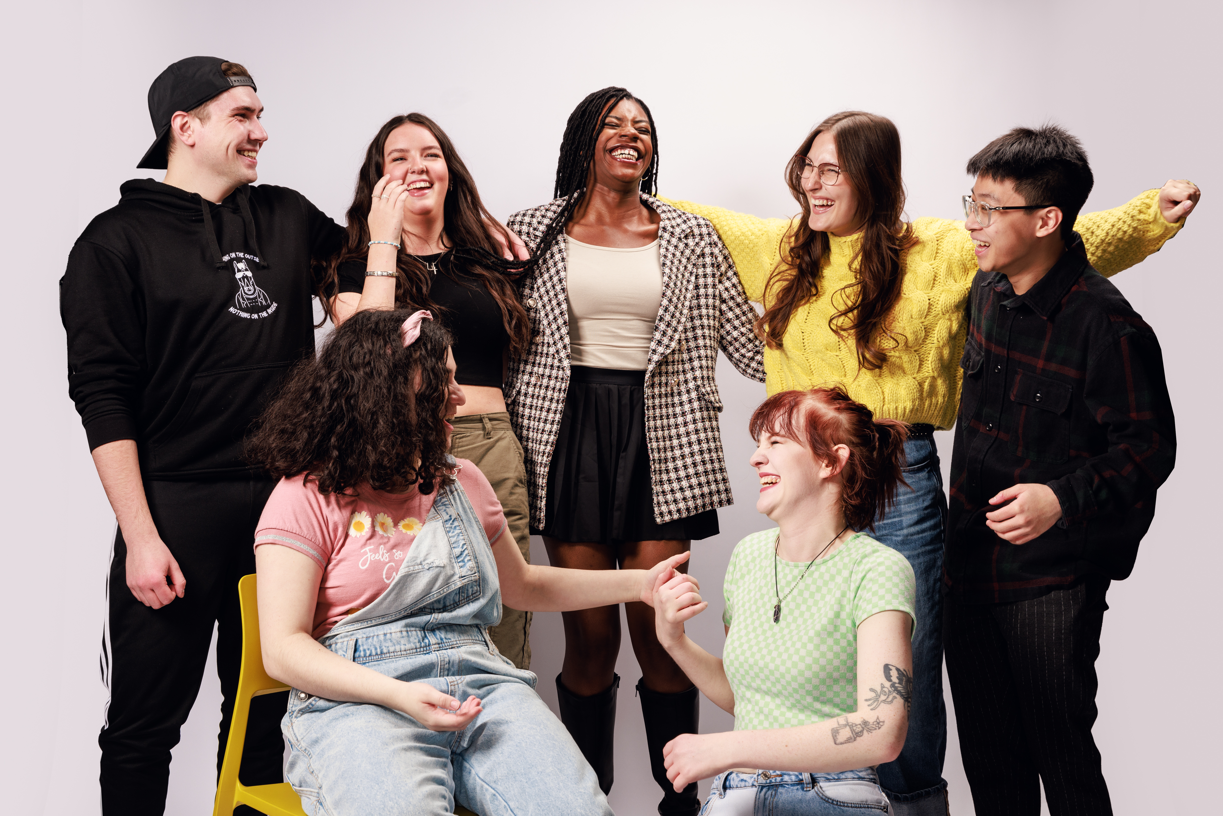 A group of students chatting together
