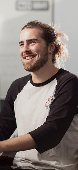 a man looking at the camera