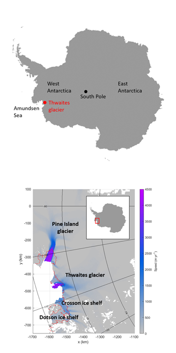 The location of Thwaites glacier