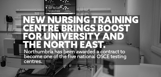 Title: New nursing training centre brings boost for university and the north east Background: A hospital bed and heart monitor