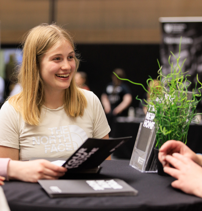 girl at an open day