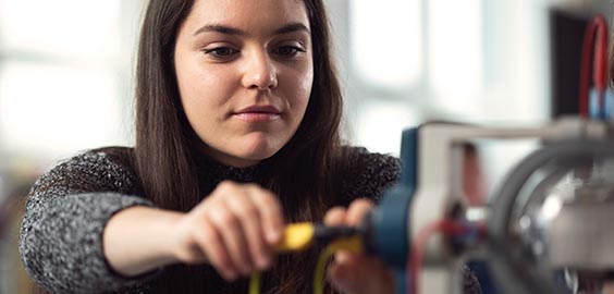 student working