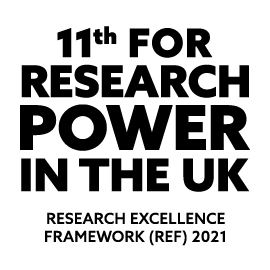 Boasting point that reads: "11th for Research Power in the UK - Research Excellence Framework (REF) 2021."