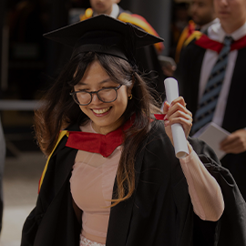 Graduate in gown