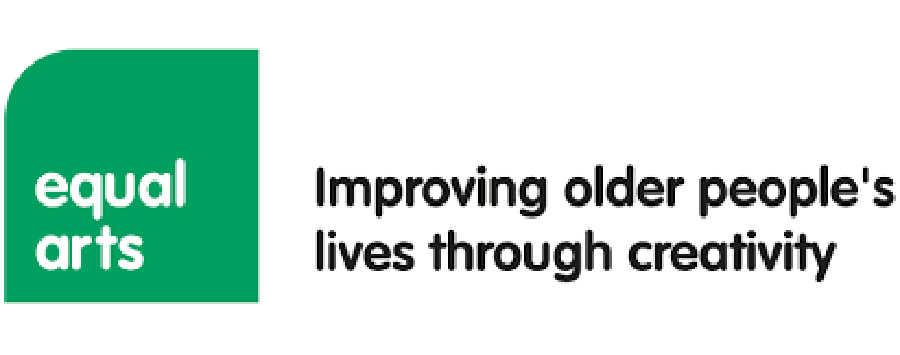 Equal Arts logo. Green box with black text "Improving Older People's Lives Through Creativity"