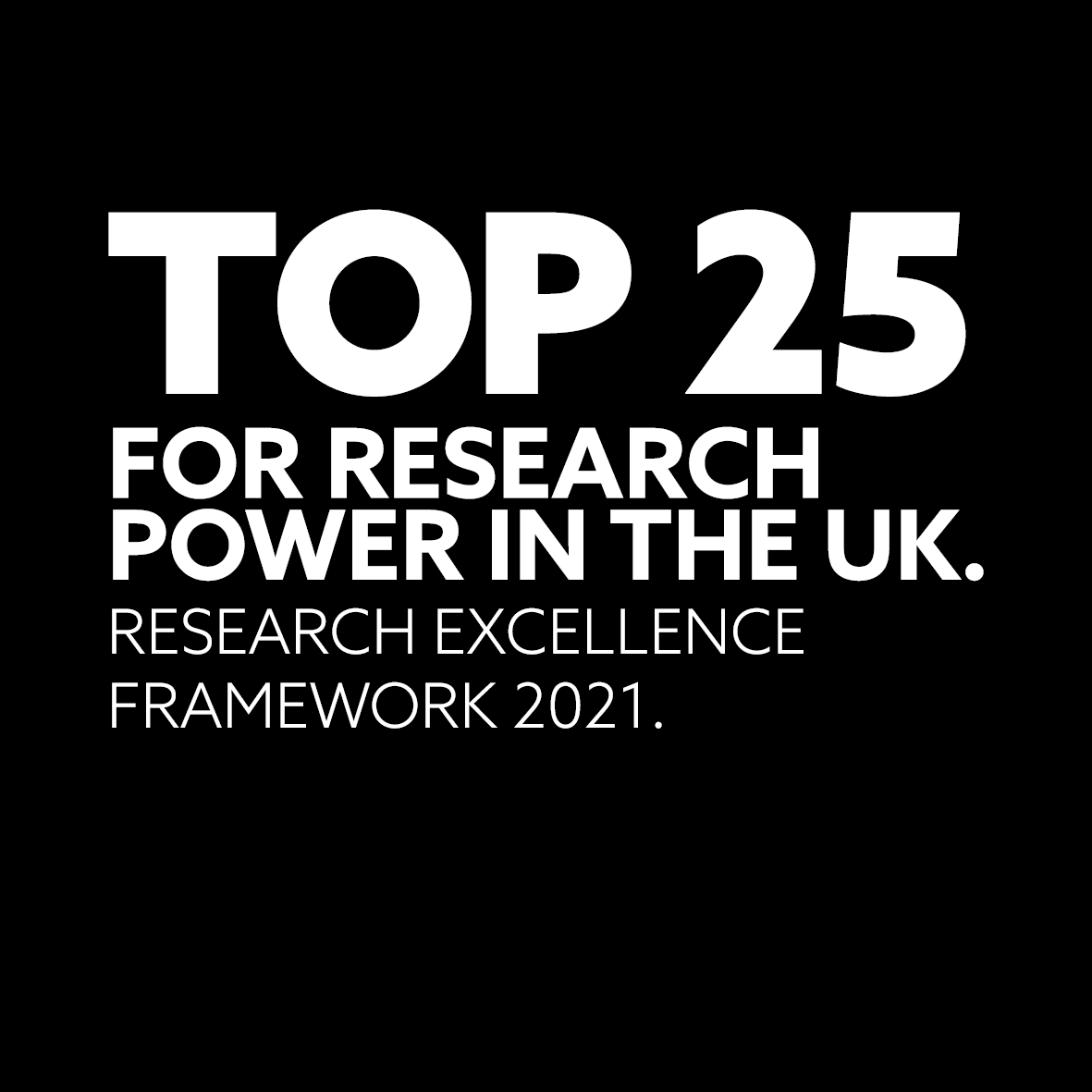 top 25 for research power in the UK