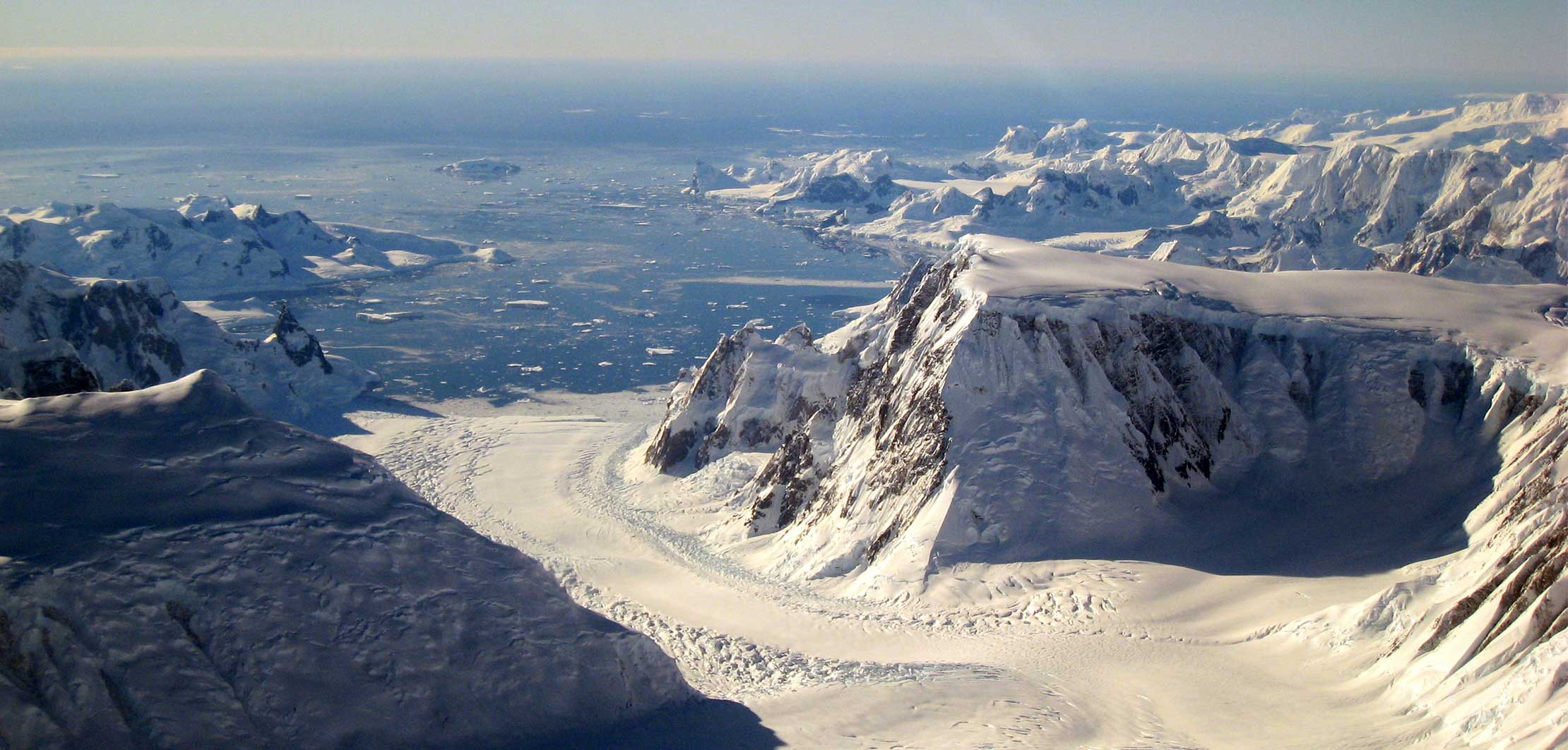 Glacier and Scenic view of North pole landscape