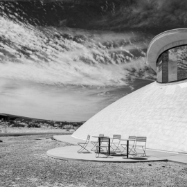 photographic series entitled Extraterritorial depicts space launch infrastructure and landscapes from the United States and Scotland