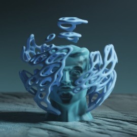 animation of blue head