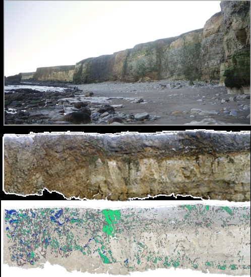 Caption: Analysing slope failures in challenging coastal environments requires high resolution 3D surveys and change modelling, helping us to understand the complex nature of rock falls around key assets