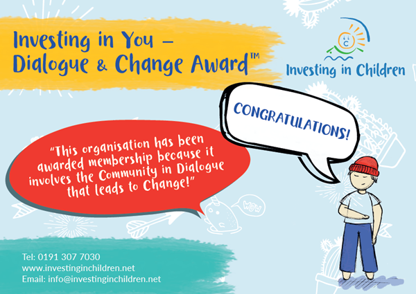 Investing in you - Dialogue and change award poster