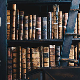 Book shelf full of old books