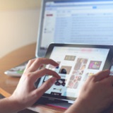 a person using a laptop
