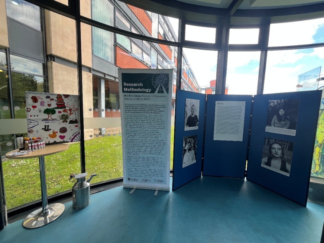 Posterboards from the It's All a Show exhibition.