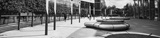 a bench in front of a building