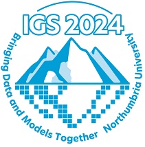 IGS 2024 Symposium logo image of mountains reflected on ice 
