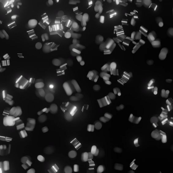 confetti falling on a black background