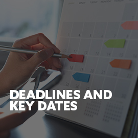 Deadlines and Key dates