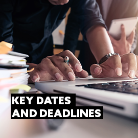 Key dates and deadlines