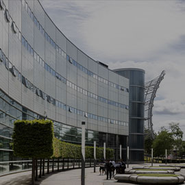 Close-up of the Northumbria University, City Centre Campus East CCE1- Business and Law Building 