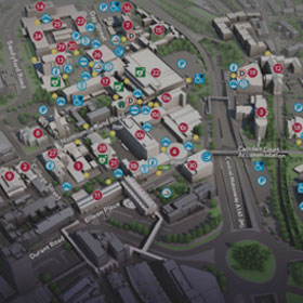 Map of Northumbria University Newcastle Campus