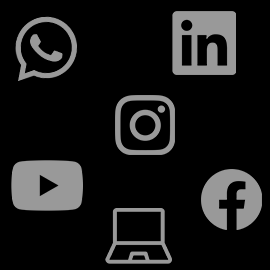 Black background with social media icons with an opacity overlay