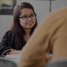 Student working at a desk