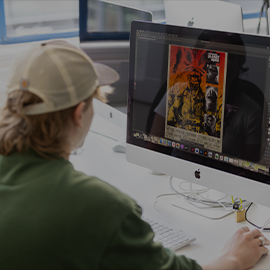 Student working on a computer