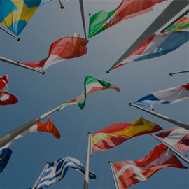Stock image of various country flags.