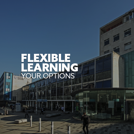 Image: City Campus West. Text: "Flexible learning - your options"