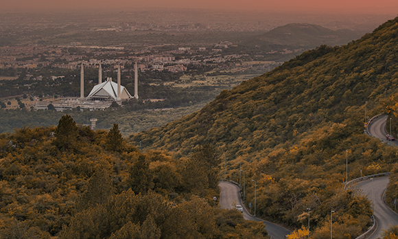 Long-shot of Islamabad, Pakistan