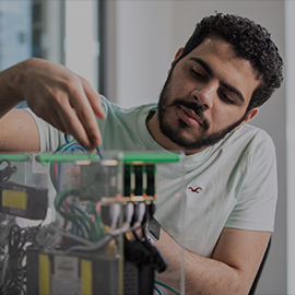 Image of student working on computer science project