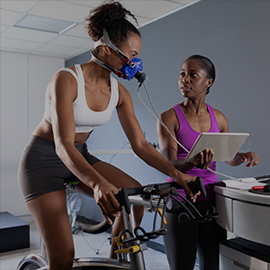 Female athlete doing a fitness test