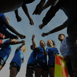 Female soccer training session