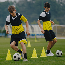 student football training session