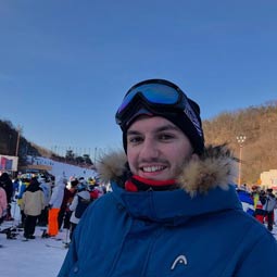 a person standing in the snow